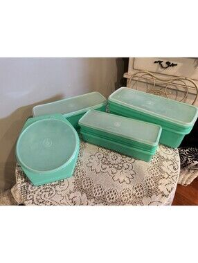 Vintage Tupperware Green Lot 4